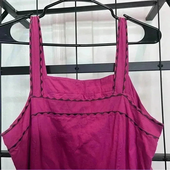 Tommy Hilfiger vintage hot pink dress with embroidery detail and belt size 10 - Picture 5 of 6